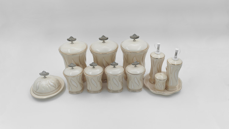 ست پا سماوری پایه طلایی ۷ پارچه استنددار پاس