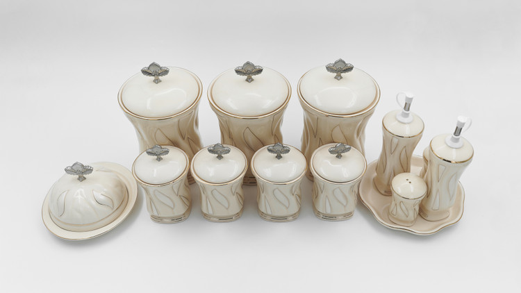 ست پا سماوری پایه طلایی ۷ پارچه استنددار پاس