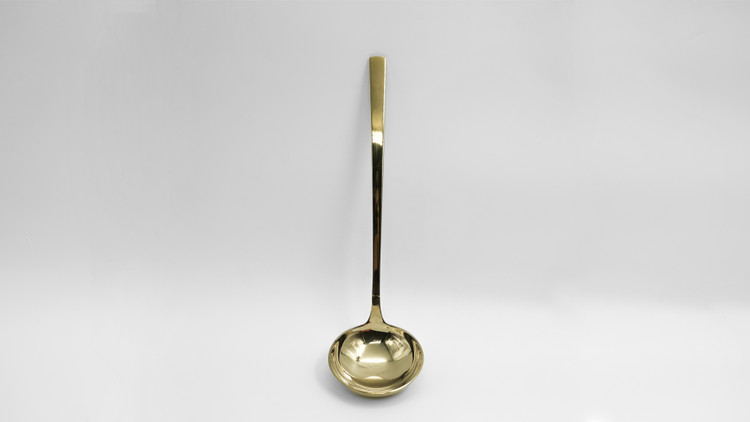 ملاقه استیل بزرگ طلایی براق مدل سورنا H&M