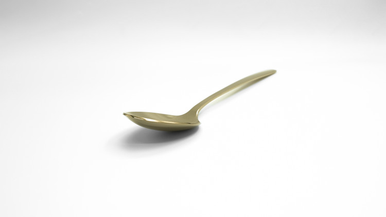 قاشق خورشت استیل طلایی براق مدل سورنا H&M