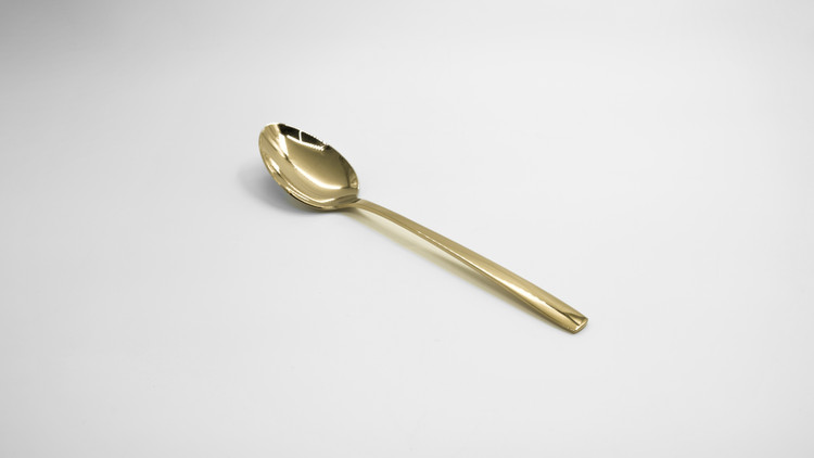 قاشق خورشت استیل طلایی براق مدل سورنا H&M