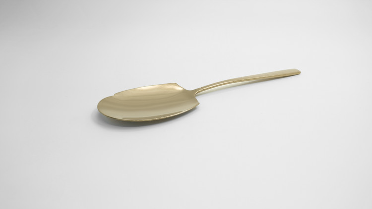 کفگیر استیل طلایی براق مدل سورنا H&M