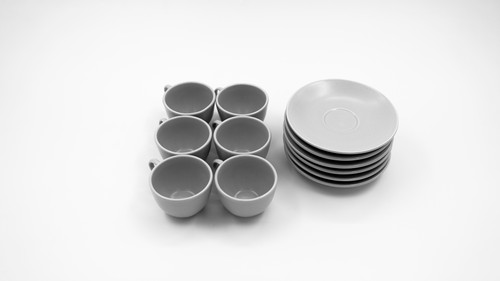 ست فنجان و نعلبکی اسپرسو 12 پارچه M مات ابری 0.2