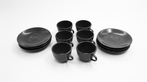 ست فنجان و نعلبکی اسپرسو 12 پارچه M مشکی مات 0.2