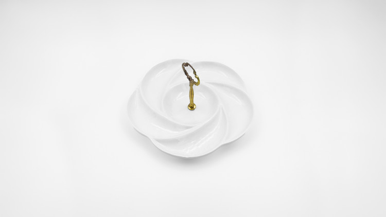 اردو خوری سرامیکی M مدل رز دسته دار