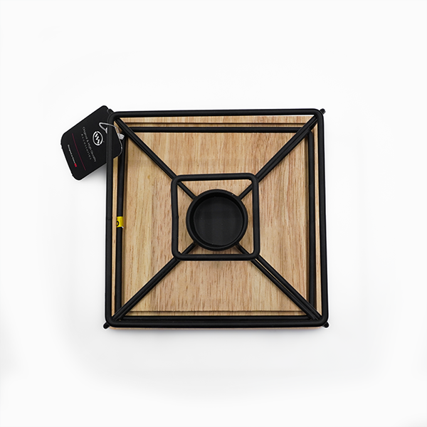 پایه وارمر زیر چوبی مربع طرح خارجی (دو رنگ مشکی و کروم)