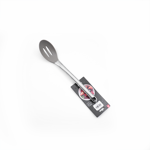 قاشق خورشت شیاردار سیلیکون دسته استیل INOX