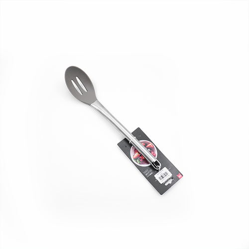 قاشق خورشت شیاردار سیلیکون دسته استیل INOX
