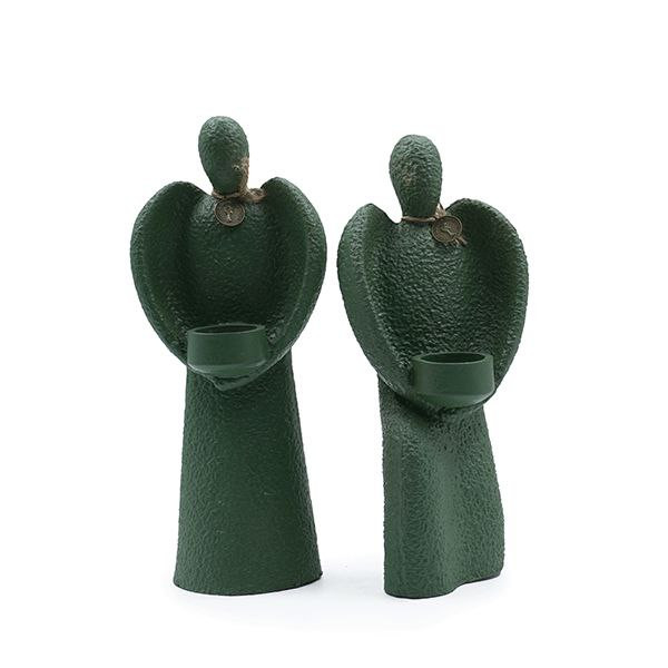 شمعدان رنگی جفت مدل نیلوفر (دو عددی)