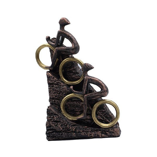 مجسمه دوچرخه سوار مشکی طلایی