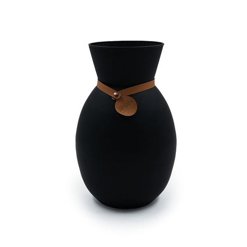 گلدان دکوری مدل کوزه مشکی مات