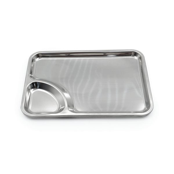 مزه خوری مستطیل استیل 2 خانه سایز 17*24