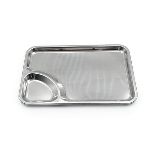 مزه خوری مستطیل استیل 2 خانه سایز 17*24