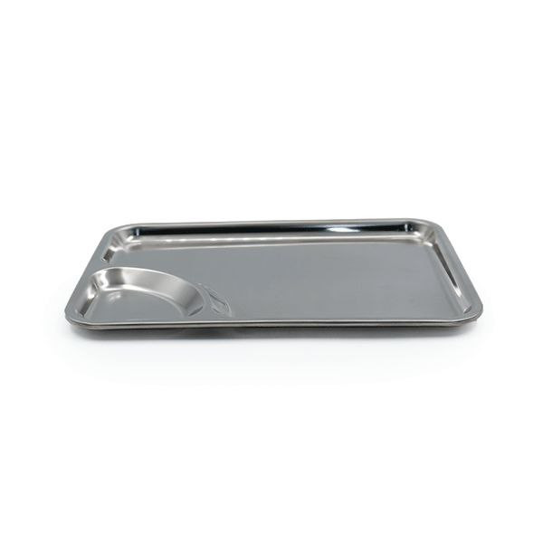 مزه خوری مستطیل استیل 2 خانه سایز 17*24