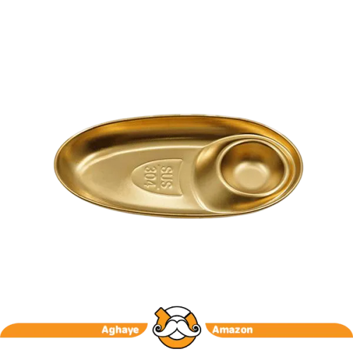 مزهخوری بیضی استیل (طلایی و نقرهای) 3 سایز مختلف