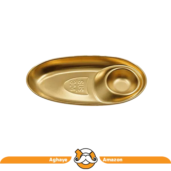 مزهخوری بیضی استیل (طلایی و نقرهای) 3 سایز مختلف
