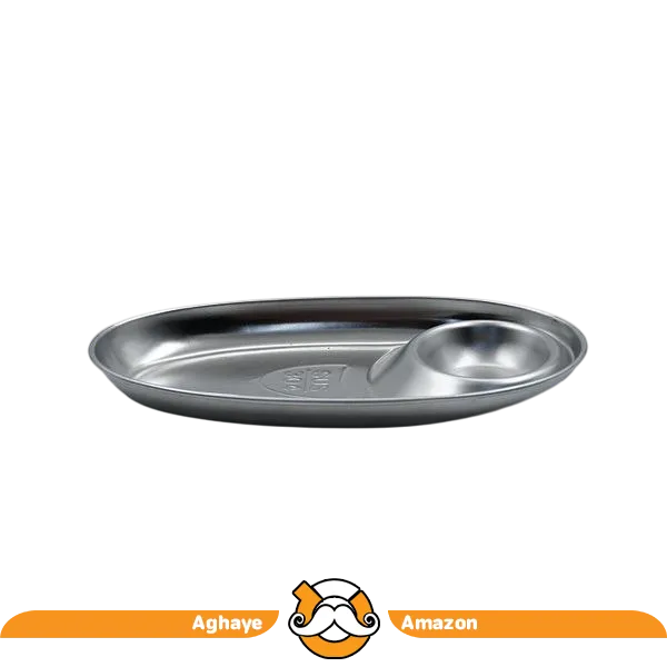 مزهخوری بیضی استیل (طلایی و نقرهای) 3 سایز مختلف