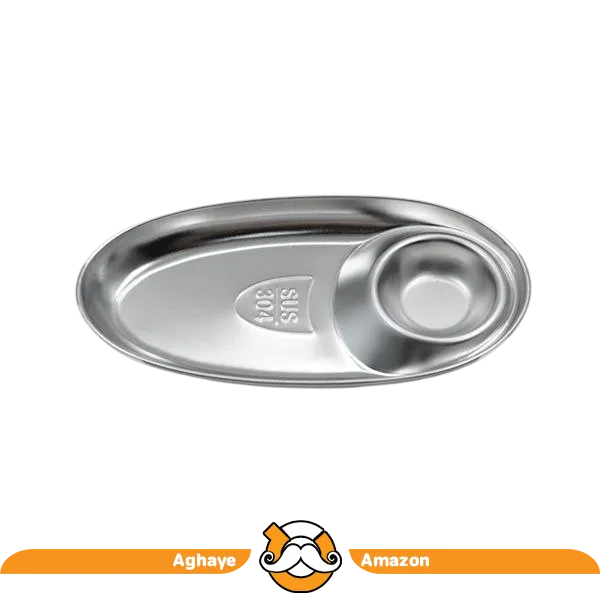 مزهخوری بیضی استیل (طلایی و نقرهای) 3 سایز مختلف