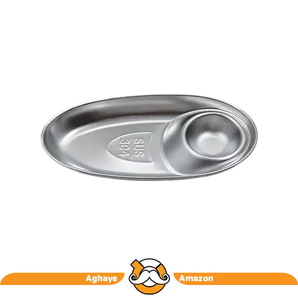 مزهخوری بیضی استیل (طلایی و نقرهای) 3 سایز مختلف