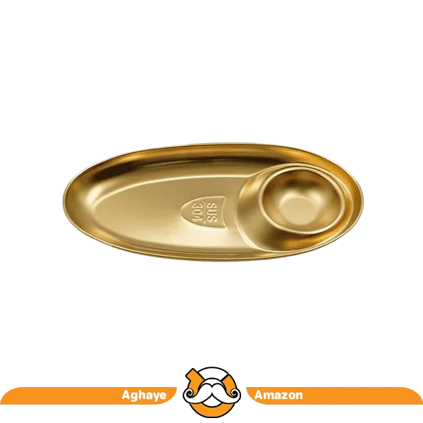 مزهخوری بیضی استیل (طلایی و نقرهای) 3 سایز مختلف