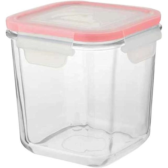 ظرف شیشه ای مربع 860 میلی لیتری درب دار لیمون limon