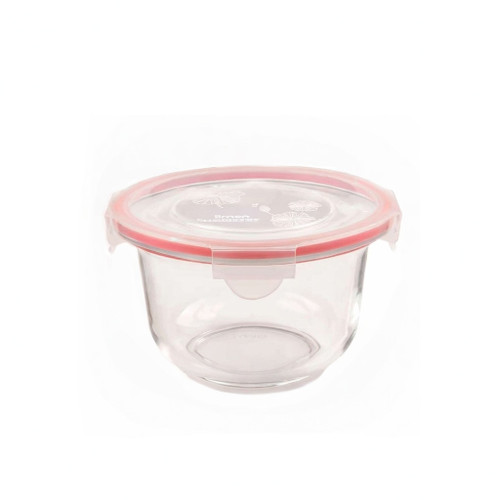 ظرف شیشه ای گرد درب دار 1.2 لیتری لیمون limon