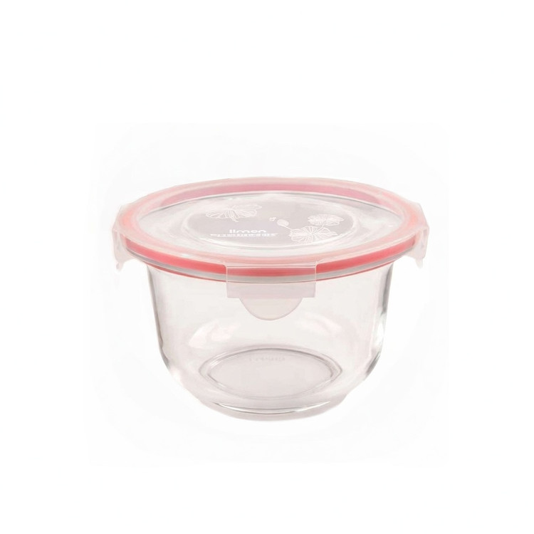 ظرف شیشه ای گرد درب دار 1.2 لیتری لیمون limon