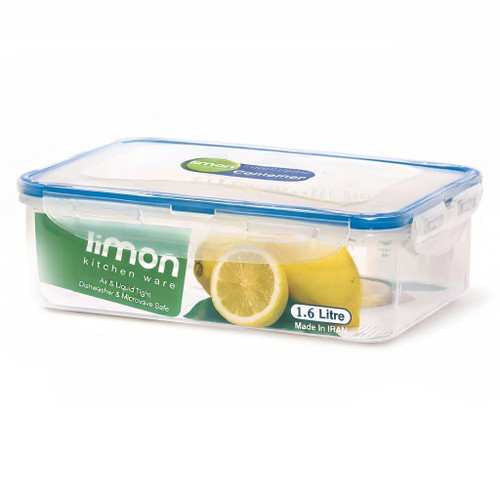ظرف فریزری مستطیل درب دار 1.6 لیتری لیمون limon