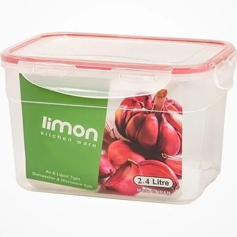 ظرف فریزری مستطیل درب دار 2.4 لیتری لیمون limon